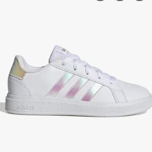 Adidas Kids Grand Court 2.0 K White,Yellow & Pink Size 3 1/2 NEW IN BOX